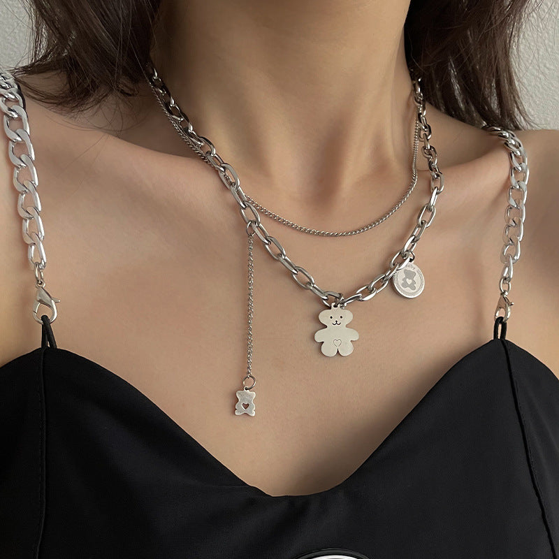 Colliers en titane de conception Hip Hop minoritaire de luxe léger