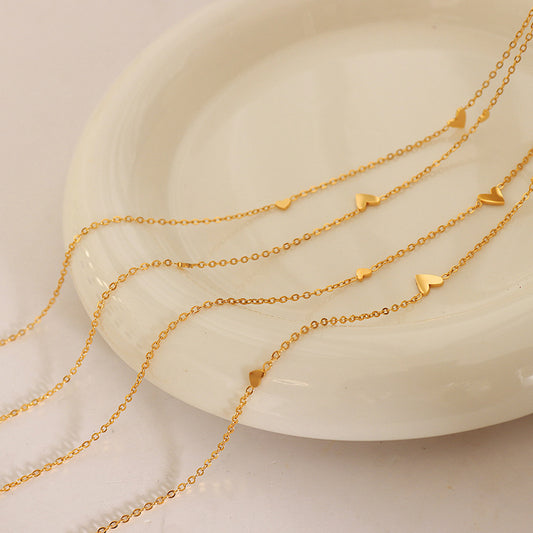 Women's Small Heart Sweet Cool Cute Niche Design Necklaces