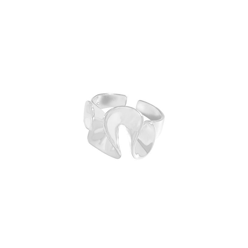 Design Sterling Sier Lotus Leaf Wave Female Rings