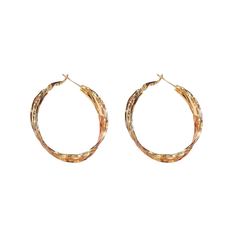 Simple Metal Twisted Ear Light Luxury Earrings