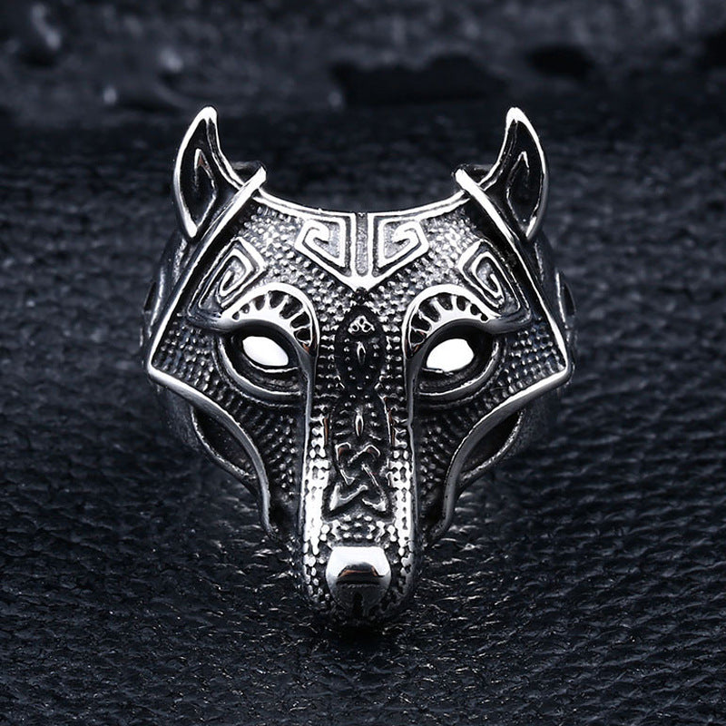 Men's Domineering Hipster Niello Jewelry Viking Obsidian Rings