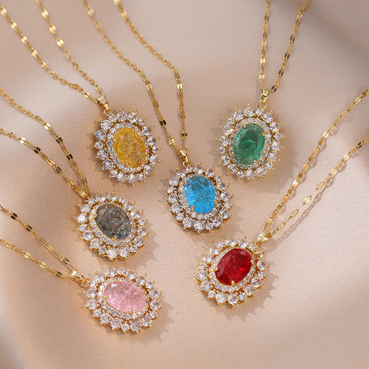 Women's High-grade Color Zircon Light Luxury Temperament Necklaces