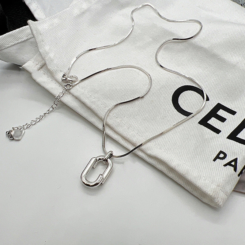 Pendentif ovale en forme d'os de serpent pour femmes, colliers simples