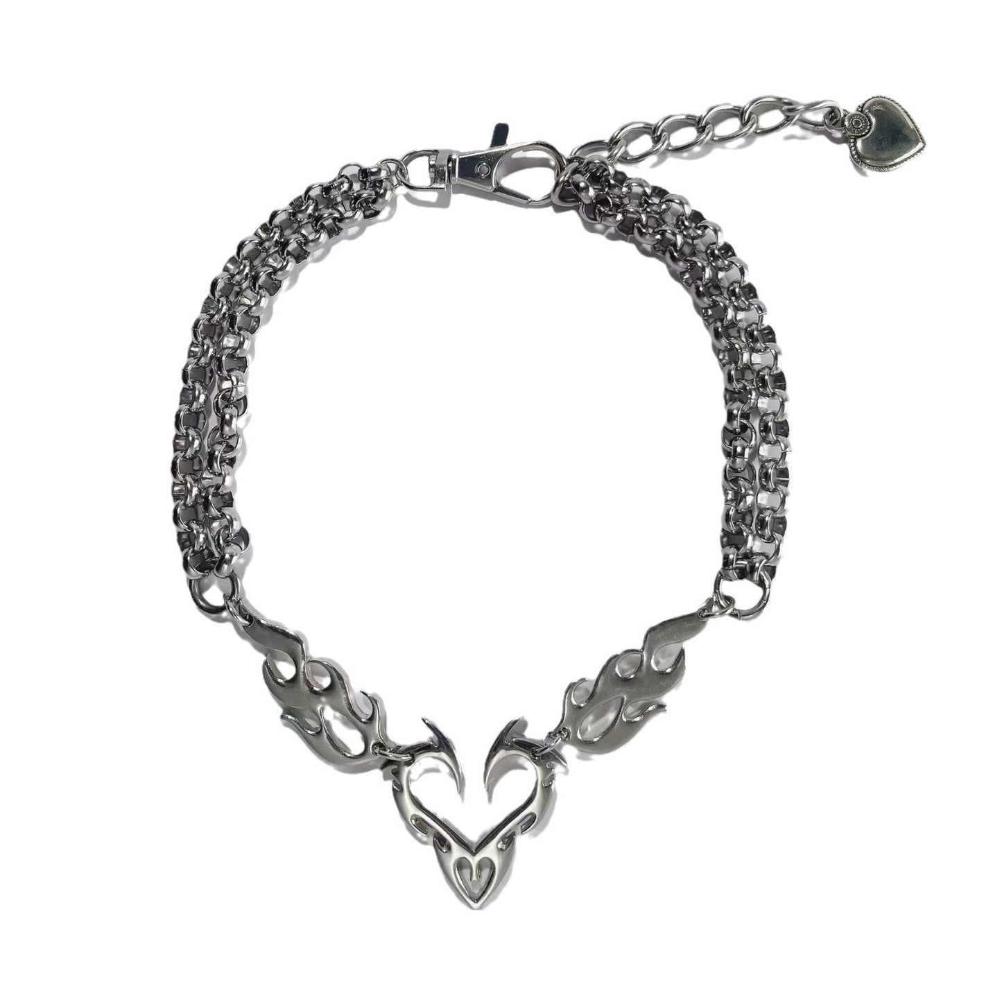 Women's & Men's Hollow Flame Totem Love Street Personalized Clavicle Chain Necklaces