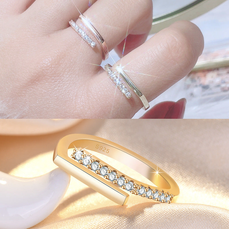 Female Niche Design Zircon Line Open Rings