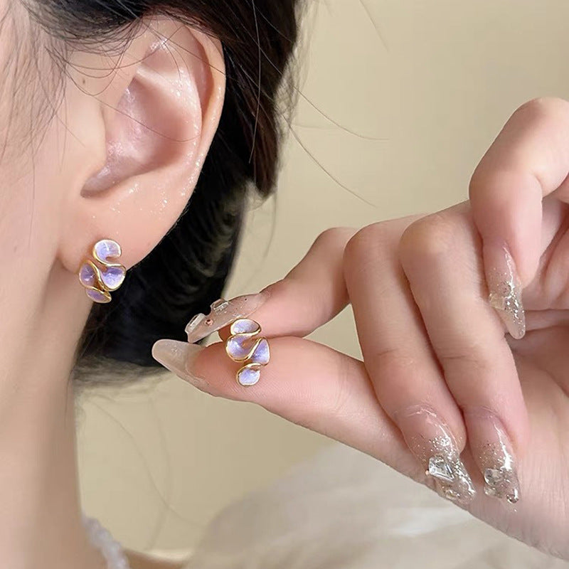 Purple Oil Dripping Silicone Female High Ear Clip