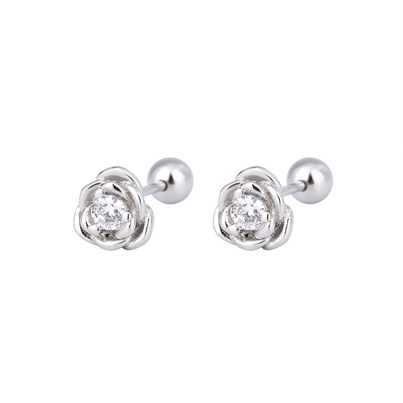 Boucles d'oreilles à boucle pour femmes, mode exquise, fleur douce, sans sommeil
