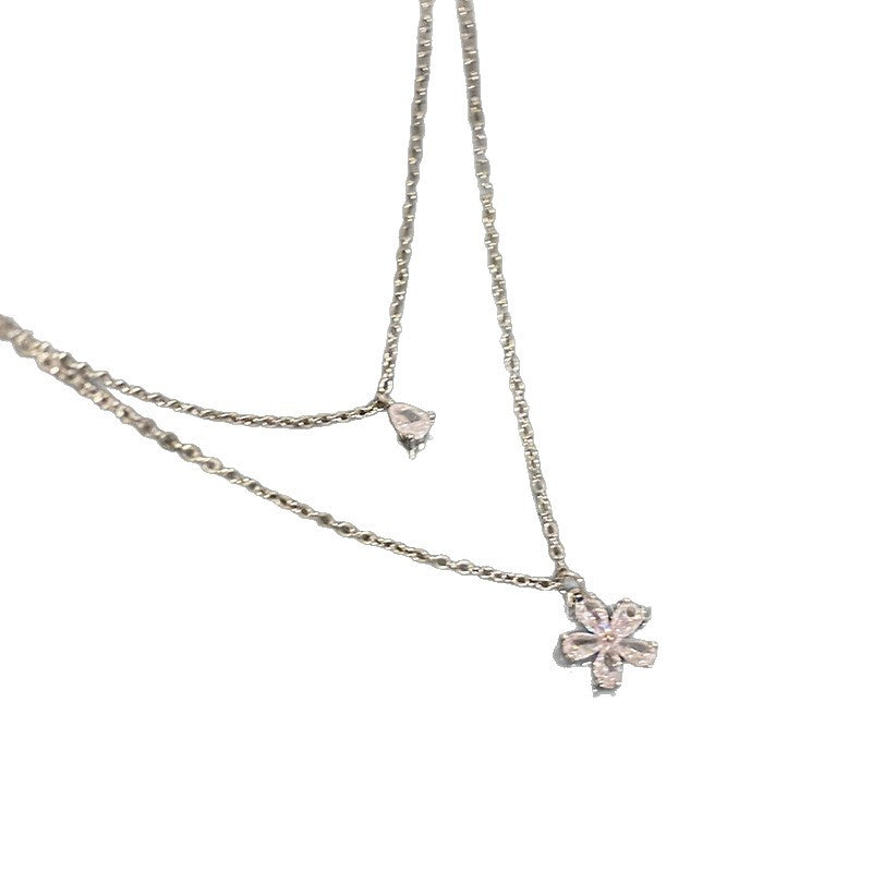 Flower Zircon Clavicle Chain Cold Style Fashion Sense Necklace