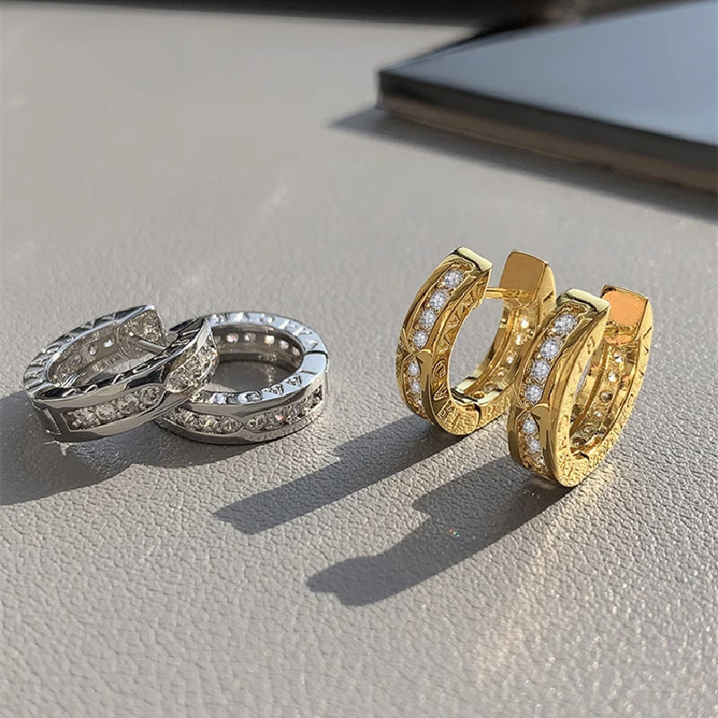 Women's Sier Needle Circle Simple High-grade Unique Light Luxury Minority Design Earrings