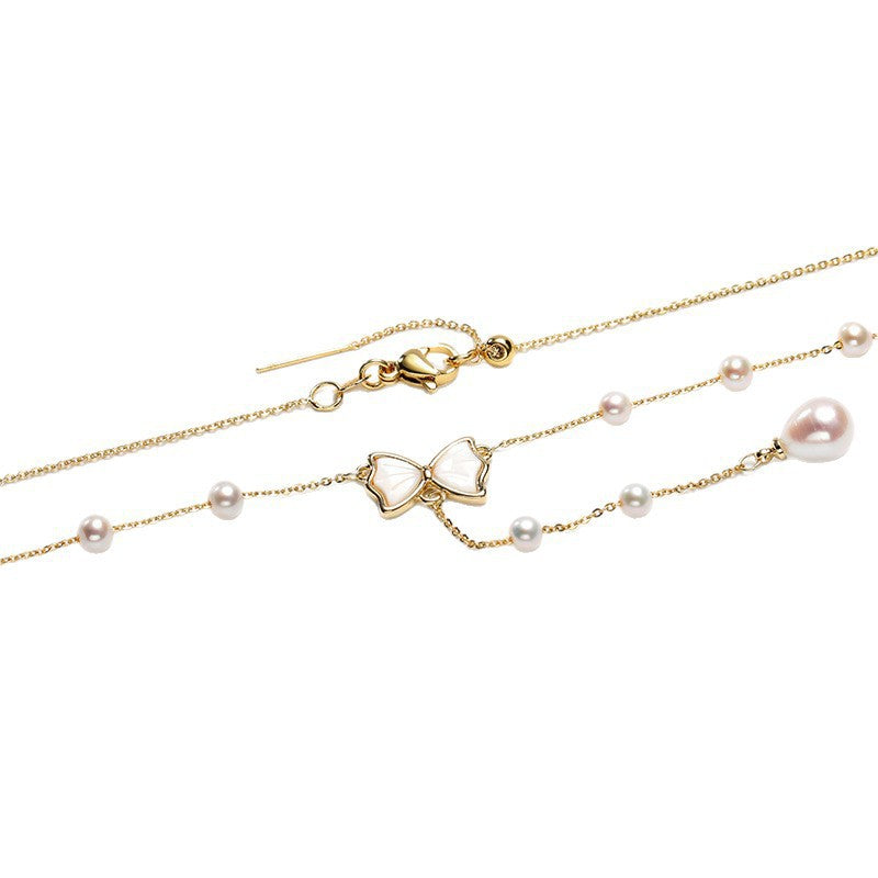 Water Pearl Starry Sky Personality High Sense Clothes Necklace