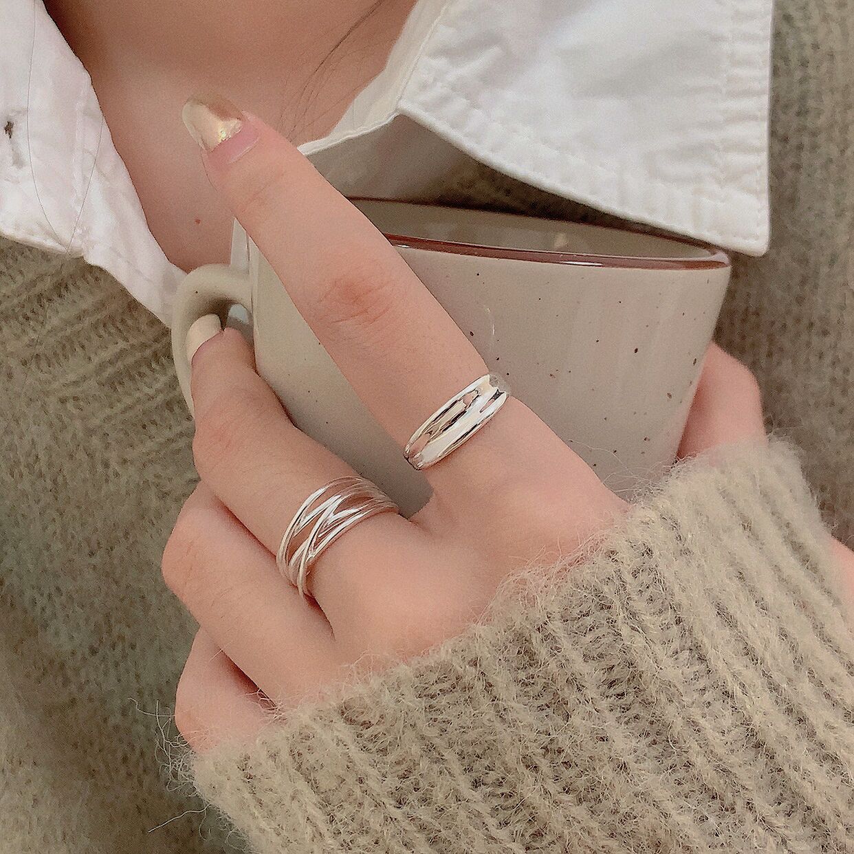 Winding Open Female Fashion Simple Cold Rings