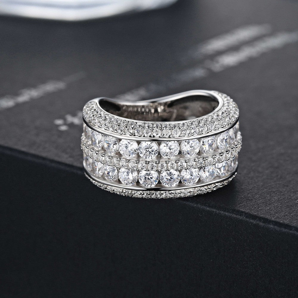 Shi Light Luxury Full Rhinestone Zircon Rings