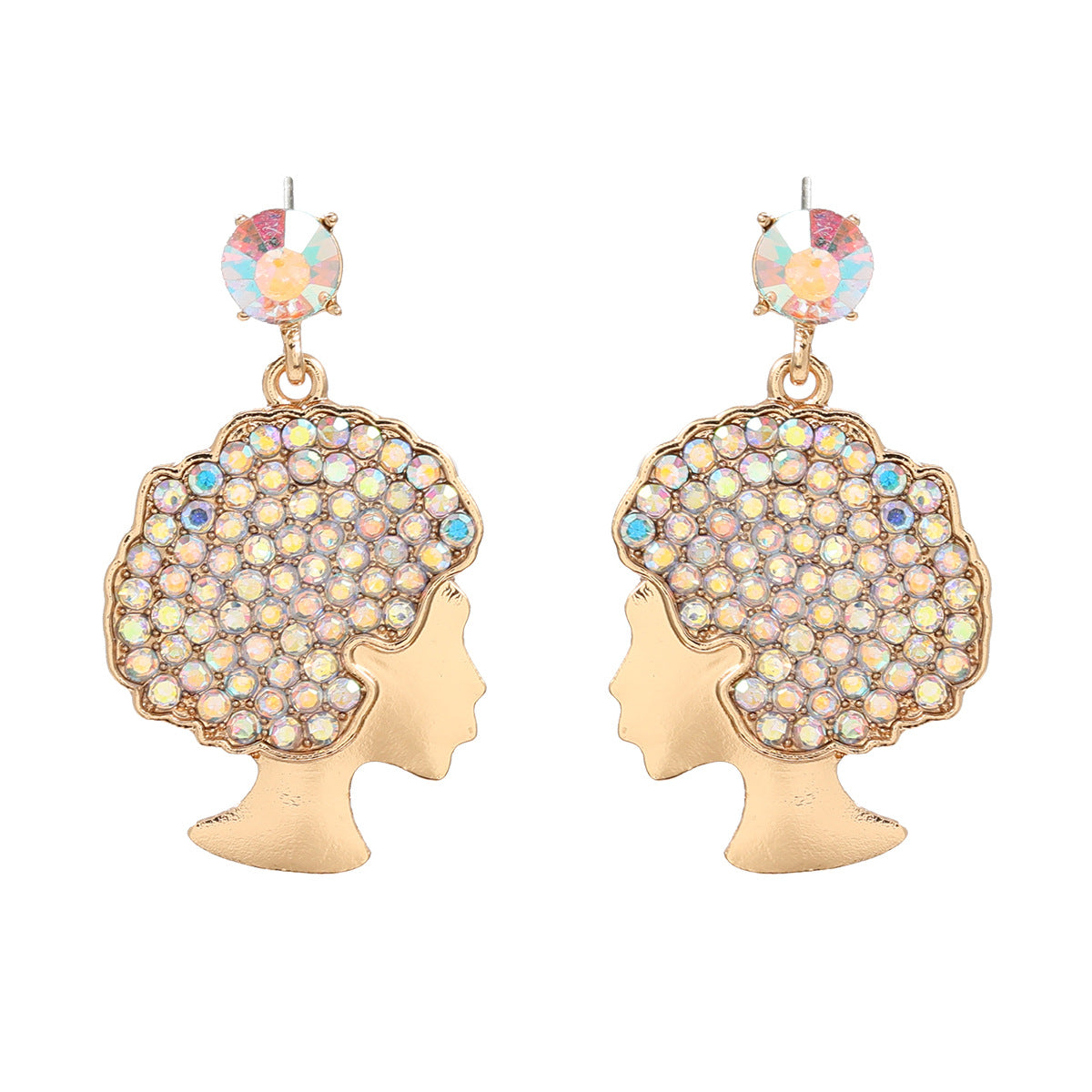Women's Full Diamond Fashion Design Afro Curly Rings