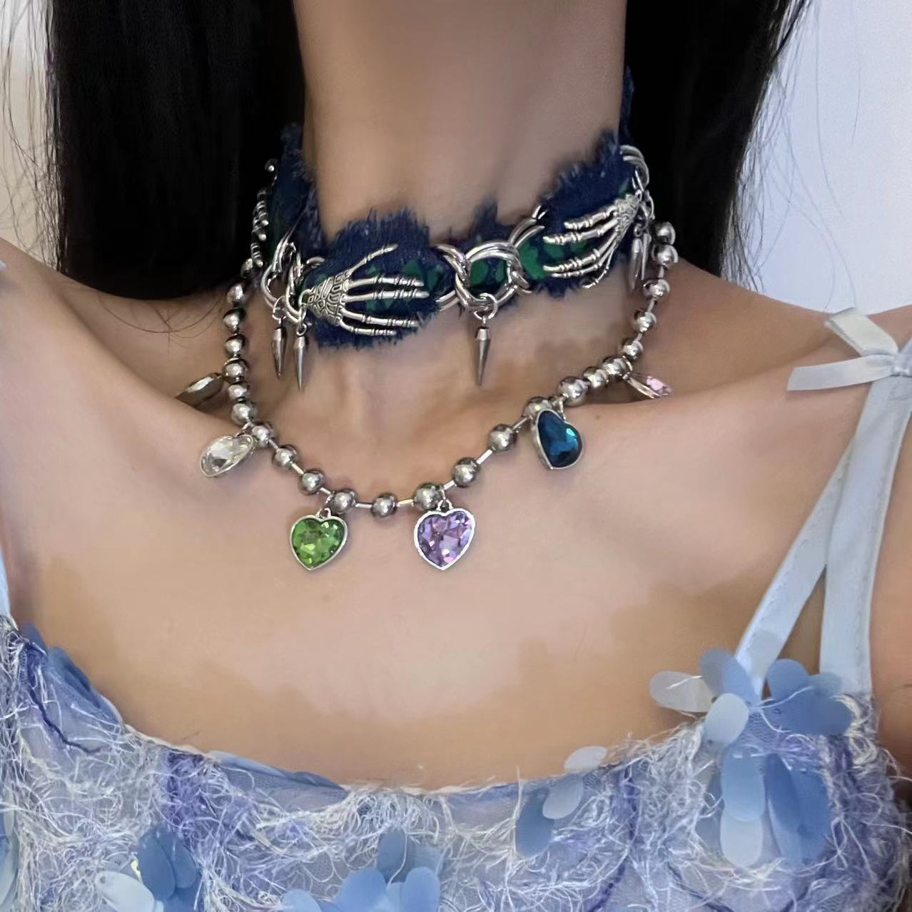 Niche de chaîne à griffes faite à la main, colliers de Cowboy fait à la main