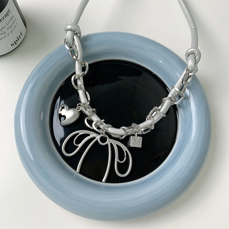 Punk Hot Style Butterfly Leather Rope For Necklaces