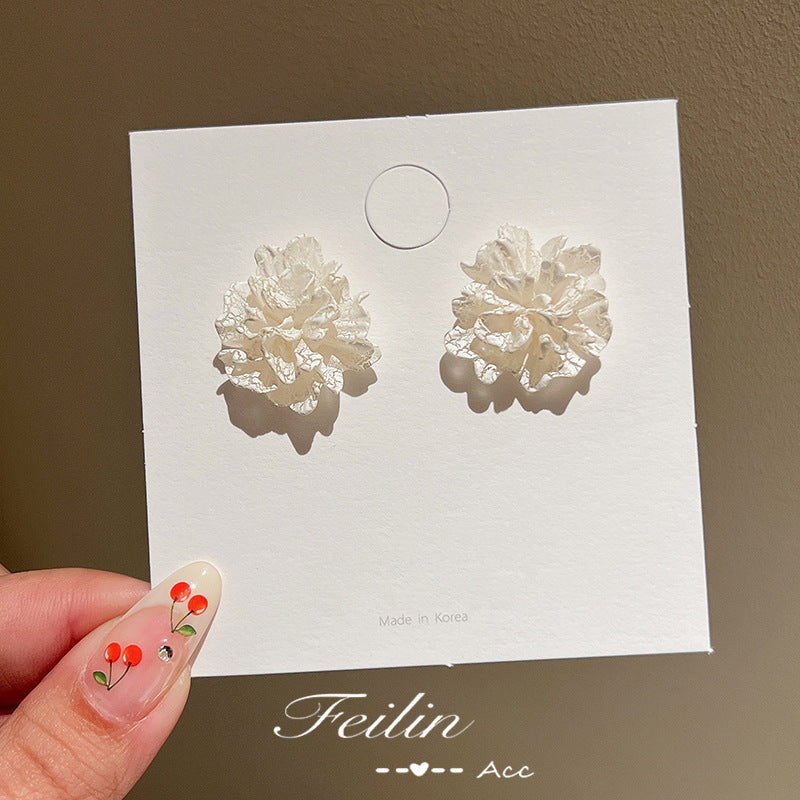 Flower Sier Needle Elegant Simple Trendy Cute Earrings