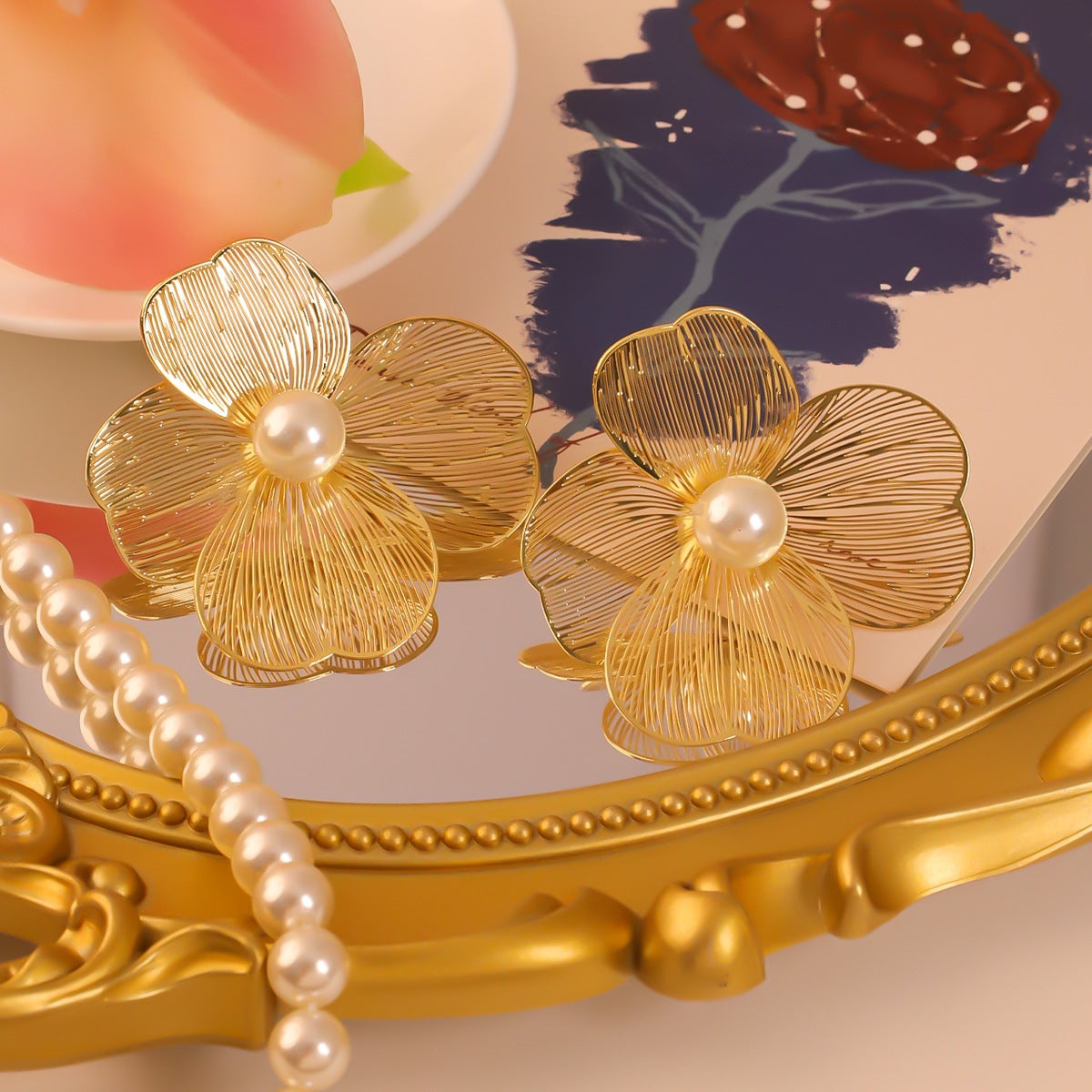 Flower Elegant Niche Temperament Versatile Advanced Stud Earrings