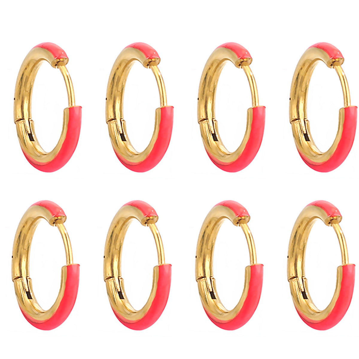 Enamel Color Handmade Oil Dripping Stainless Steel Clip Titanium Classic Ear Buckle