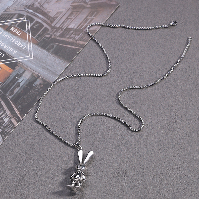 Lightning Rabbit Couple Bunny Titanium Steel Male Necklaces