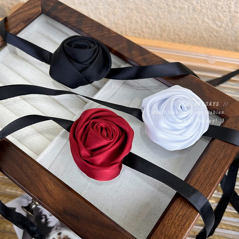 Damen-Schlüsselbein-Halsketten im Retro-Stil mit Rosen-Riemen und Schlüsselbein