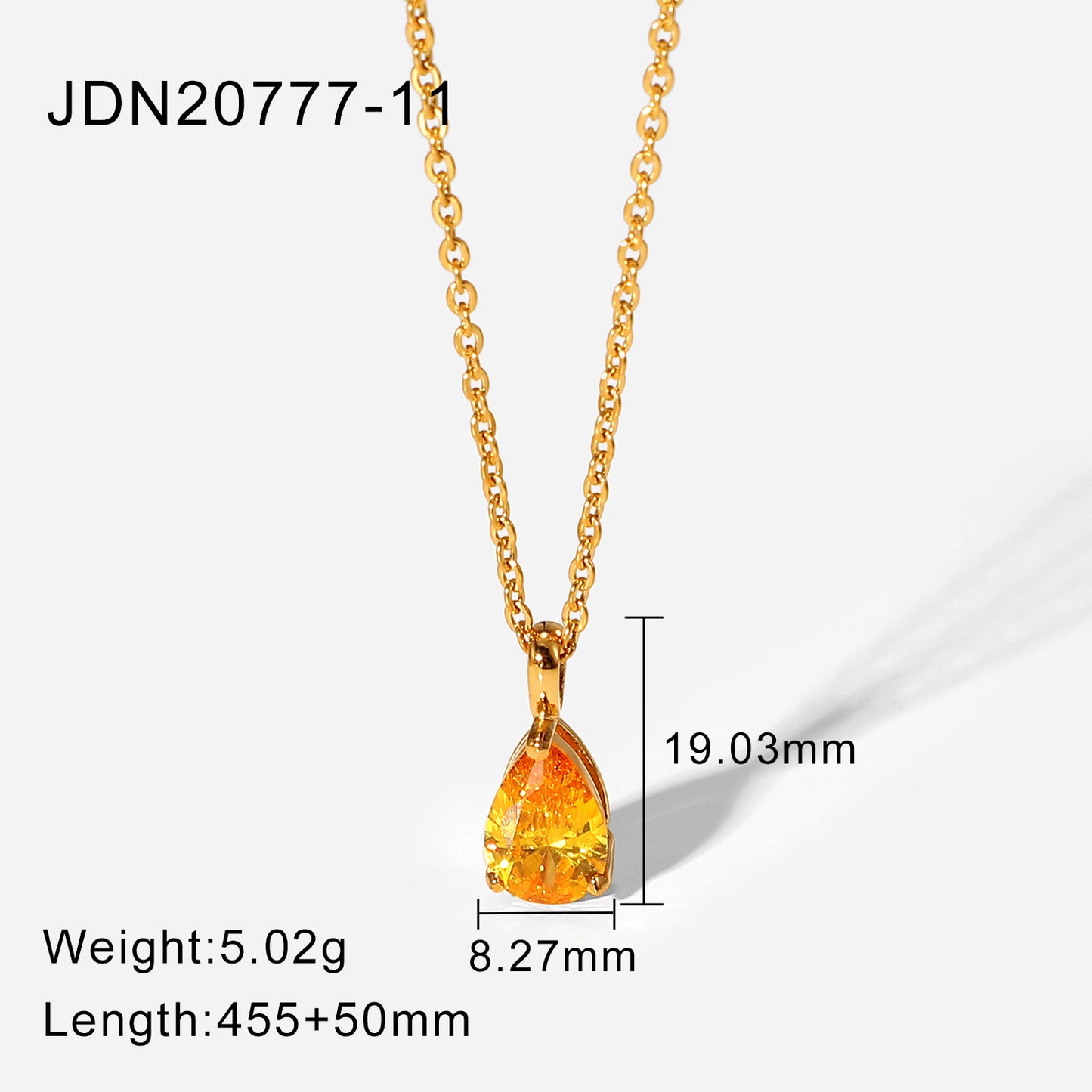 Gold Plated December Zircon Stainless Steel Necklaces