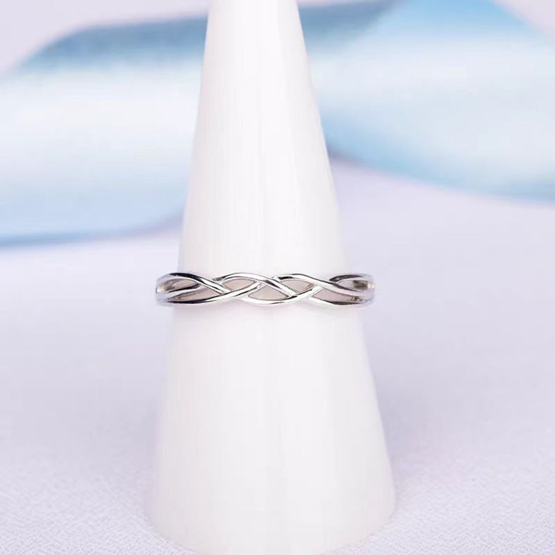 Blue Zirconium Female Male Opening Adjustable Ring