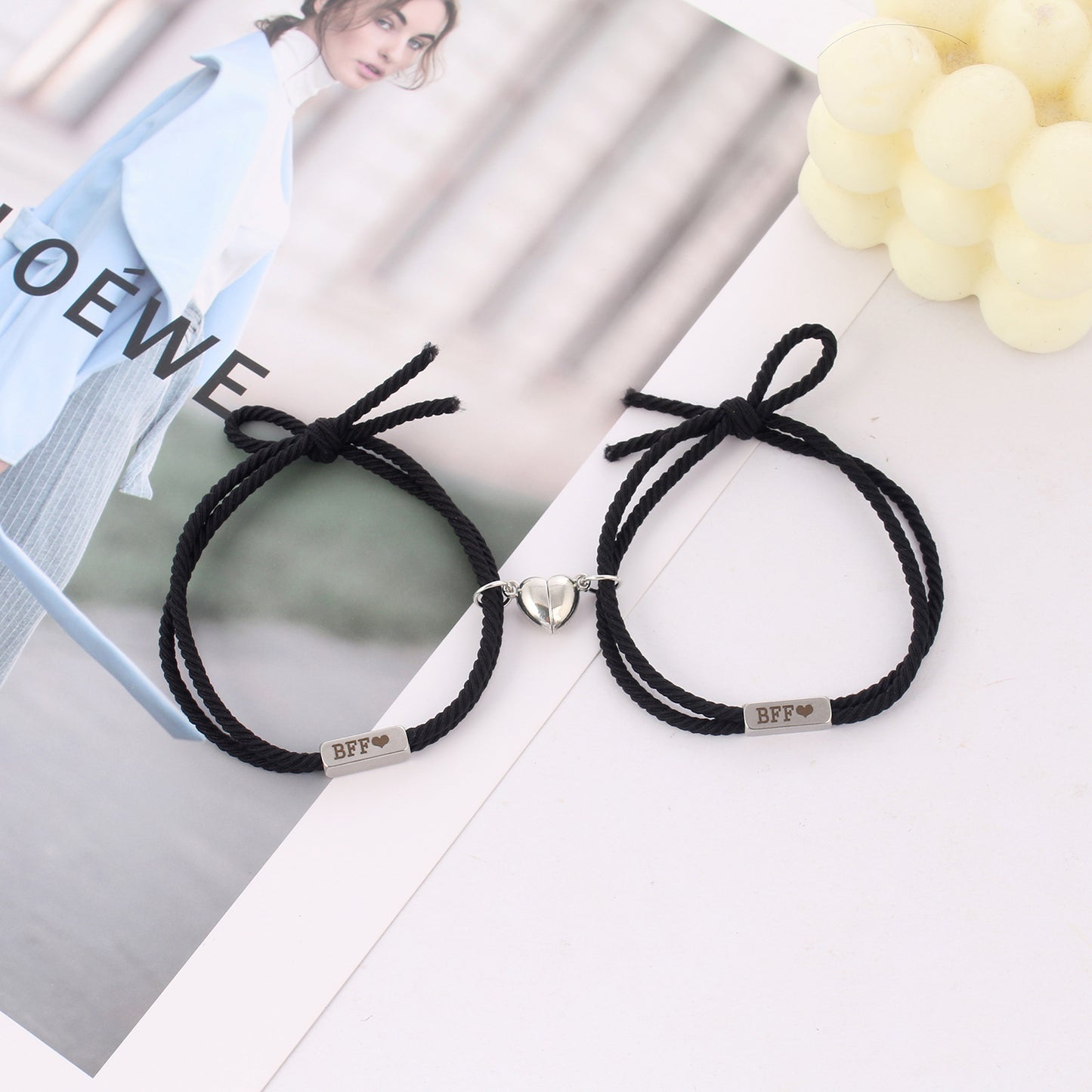 Women's & Men's & Magnet Stainless Steel Good Friend Bracelets