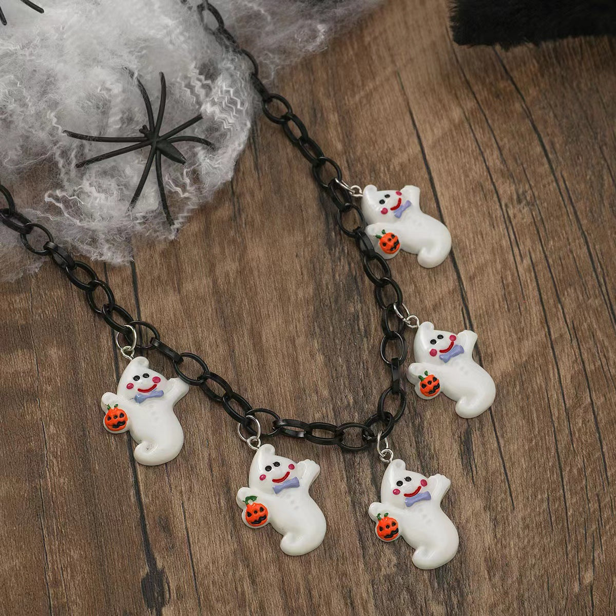 Personality Red Pumpkin Bat Ghost Tide Necklaces