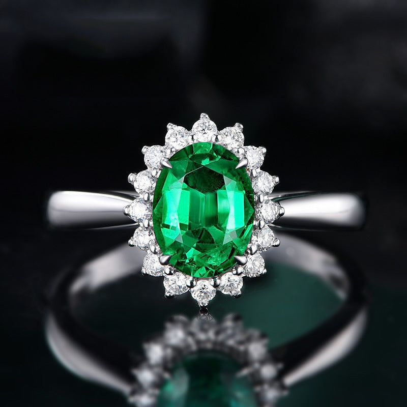 Bunte Edelstein-Prinzessin-Verlobungsringe für Damen, klassische Voll-Strass-Zirkon-Ringe