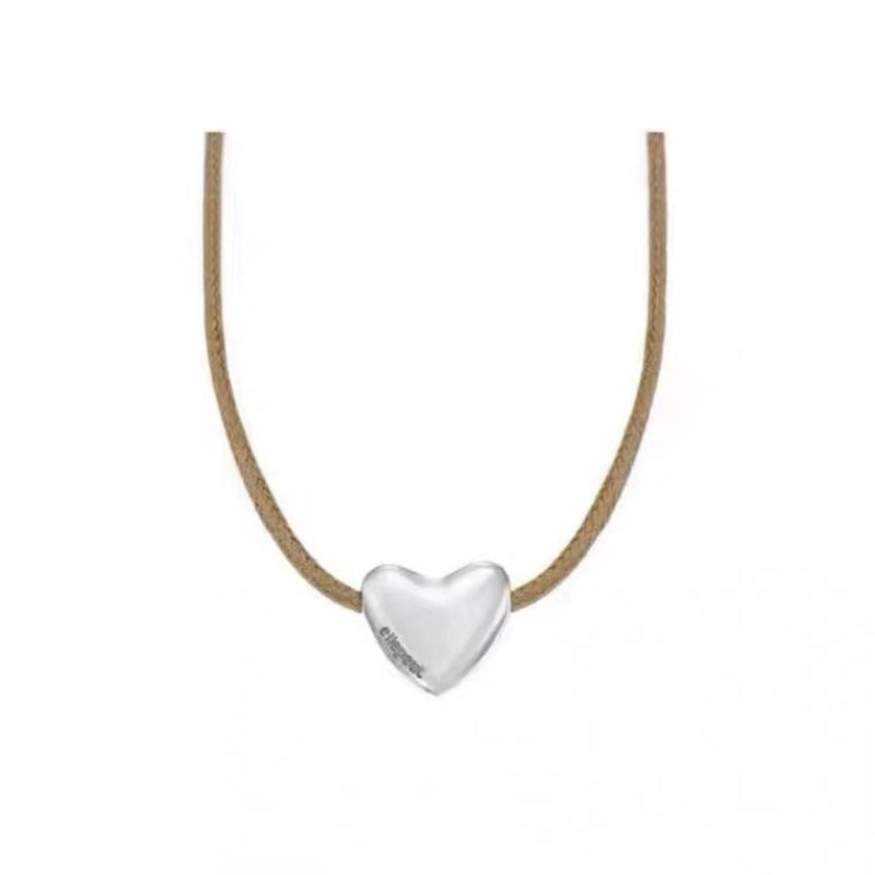 Colliers de clavicule en cœur de pêche Park Cold Sier