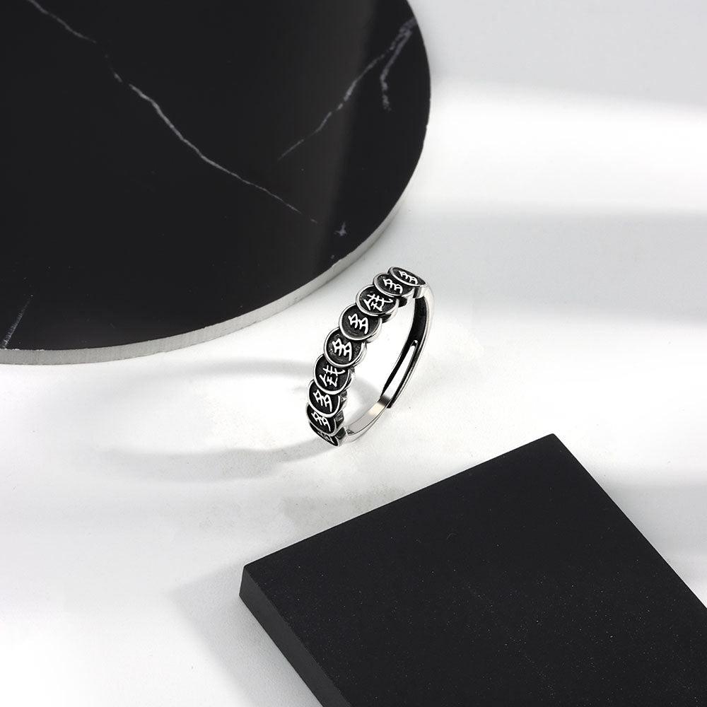 Flower Vintage Thai Sier Distressed Simple Everyday Joker Rings
