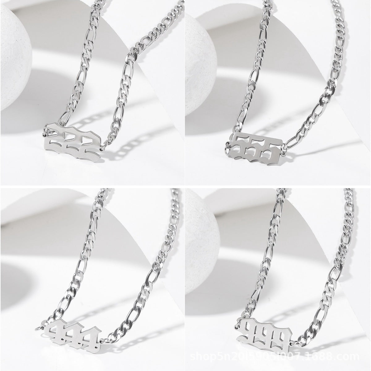 Women's Angel Digital Stainless Steel Titanium Pendant Necklaces