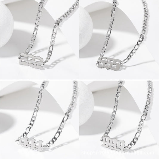 Women's Angel Digital Stainless Steel Titanium Pendant Necklaces