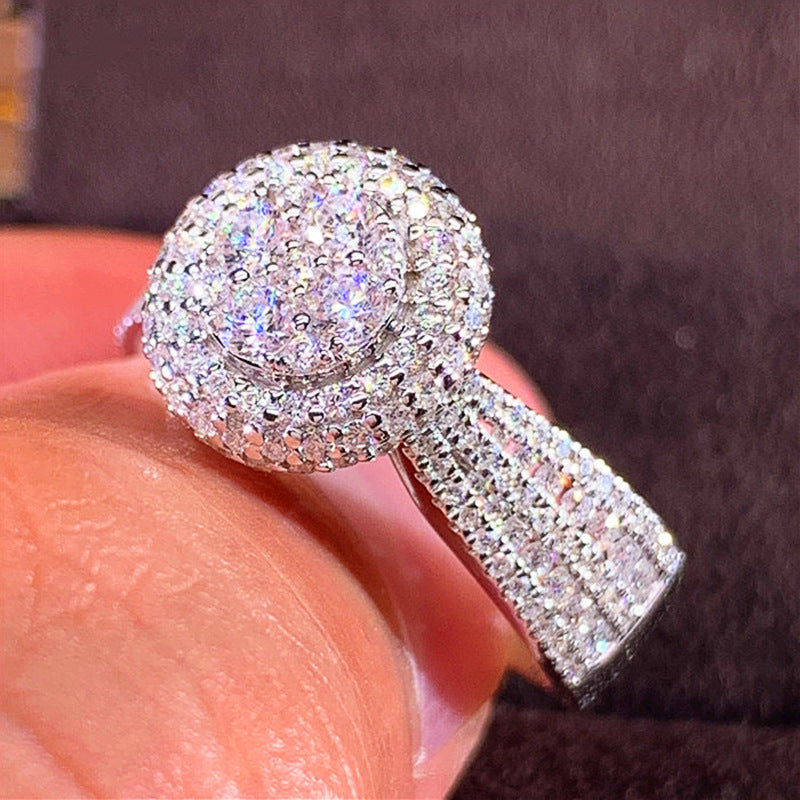 Exquisite Diamant-Simulations-Super-Flash-Kupfer-Frauenringe