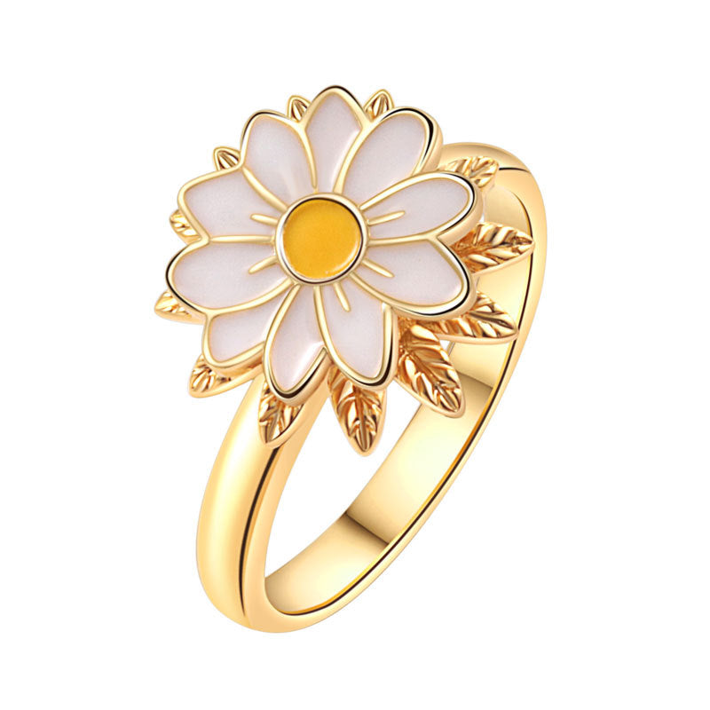 Dripping Daisy Flower Style Adjustable Opening Ring