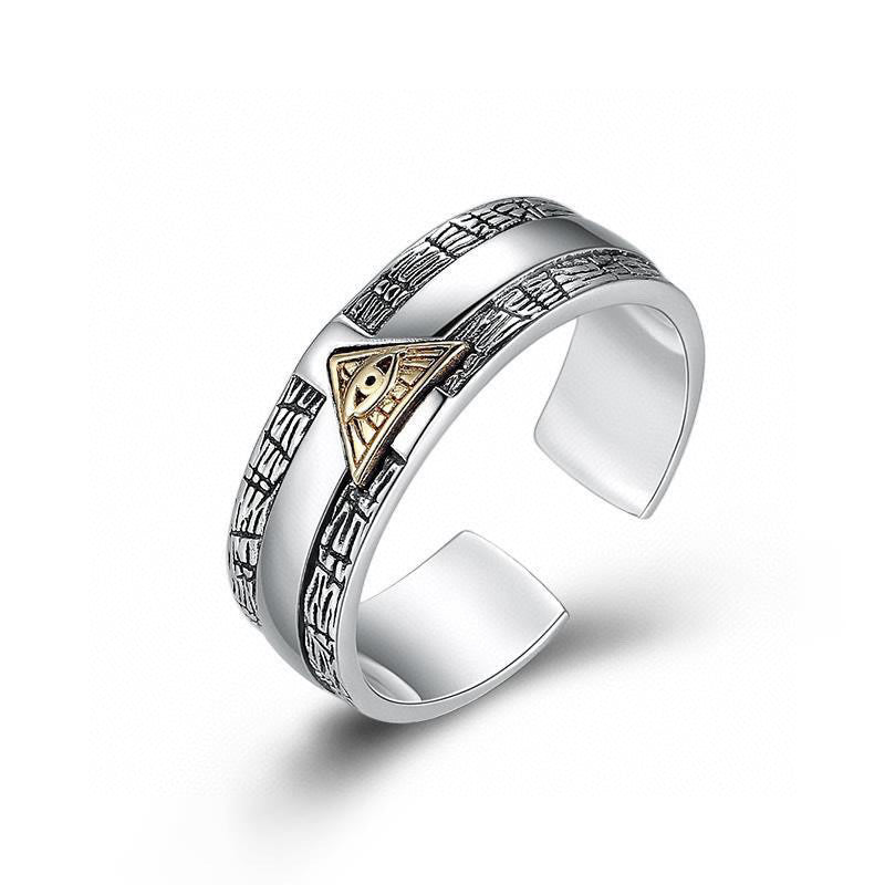 Retro Distressed Horus Eye Of God Rings