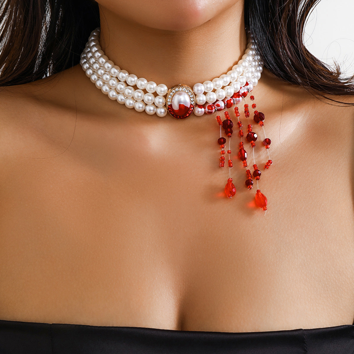 Beaded Halloween Imitation Pearl Collar Vintage Necklaces