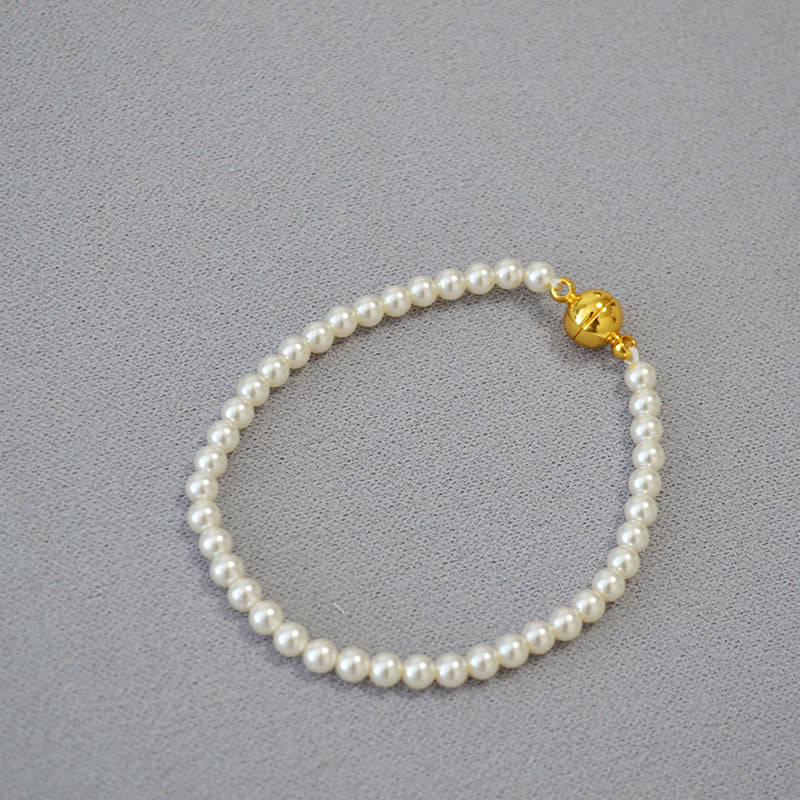 Colliers de pull à boucle magnétique pour femmes, à reflets circulaires, Imitation de perles