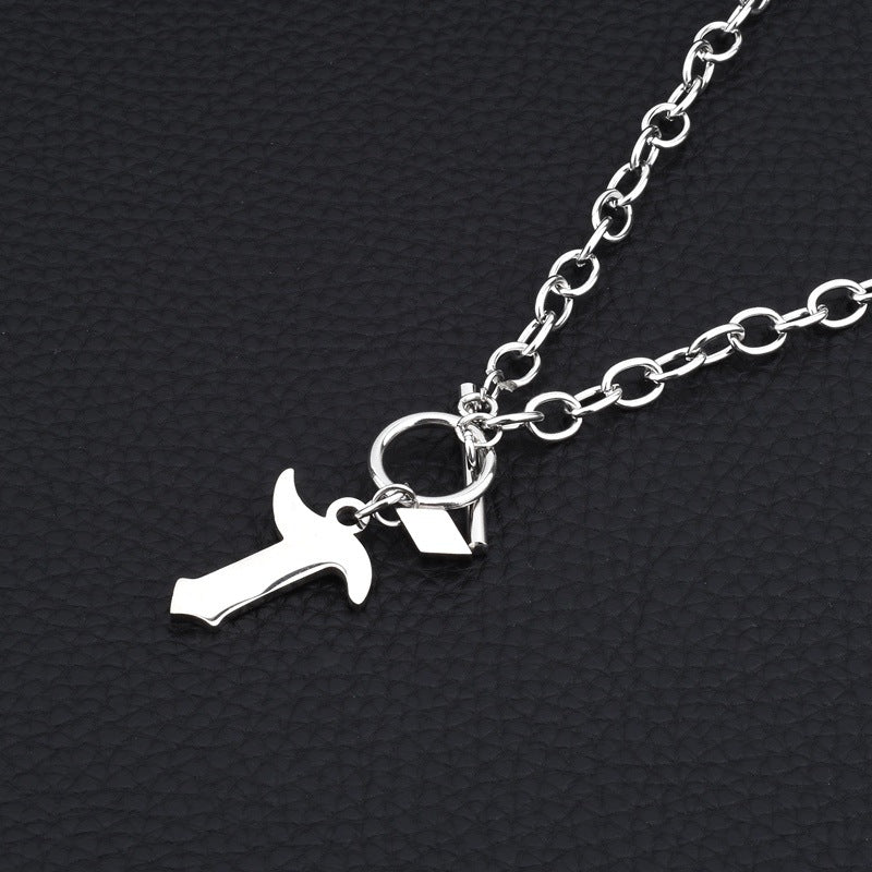 Chaîne de clavicule pendentif anglais colliers en acier titane