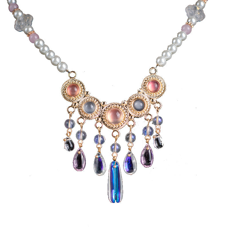 Ancient Style Lotus Seedpod Leaf Of Precious Necklaces