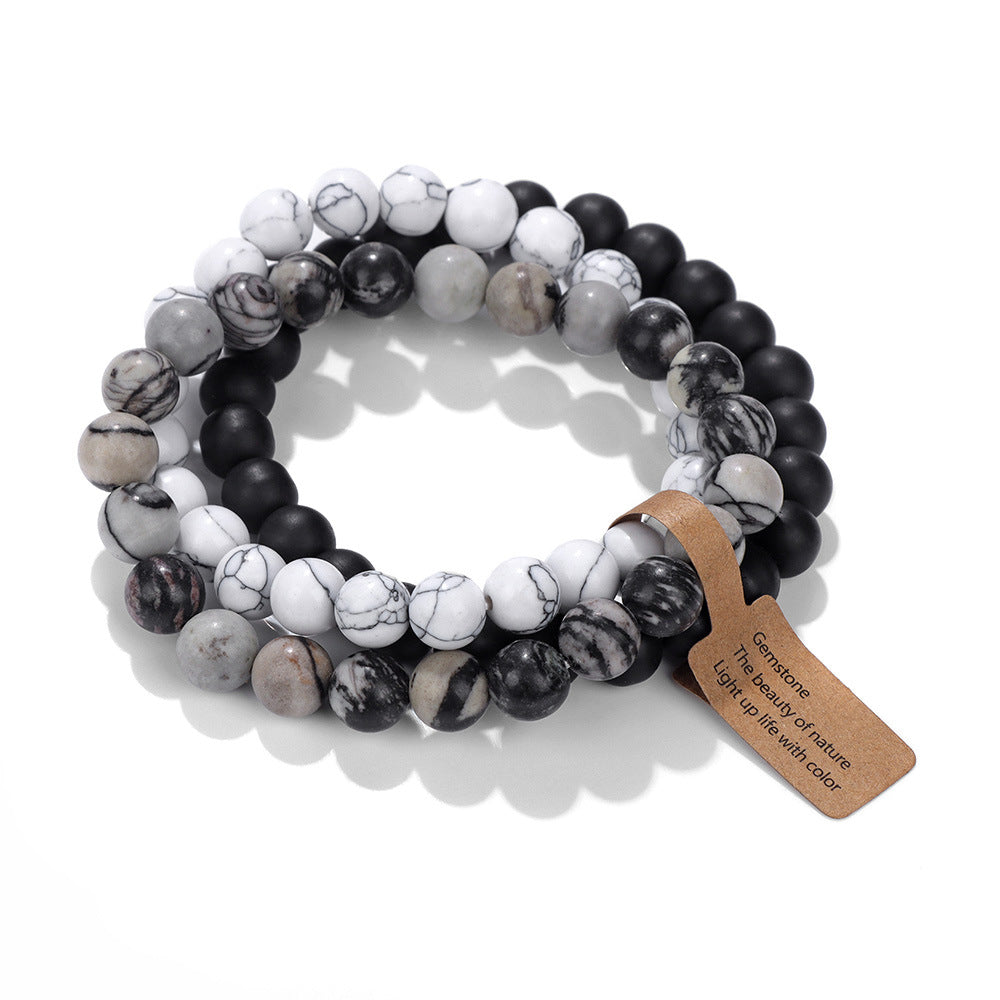 Damen-Armbänder aus Naturstein-Kristallperlen, Amethyst-Kombination