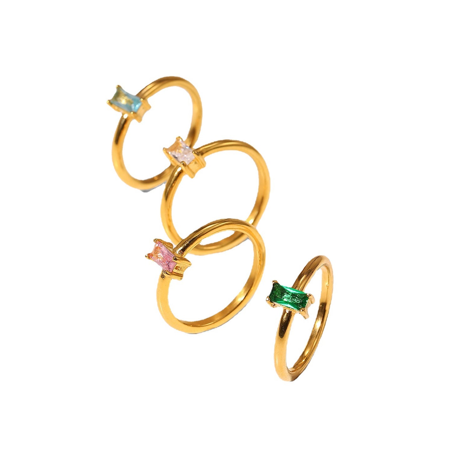 Women's Fashion Gold White Wedding Jewelry Party Rings