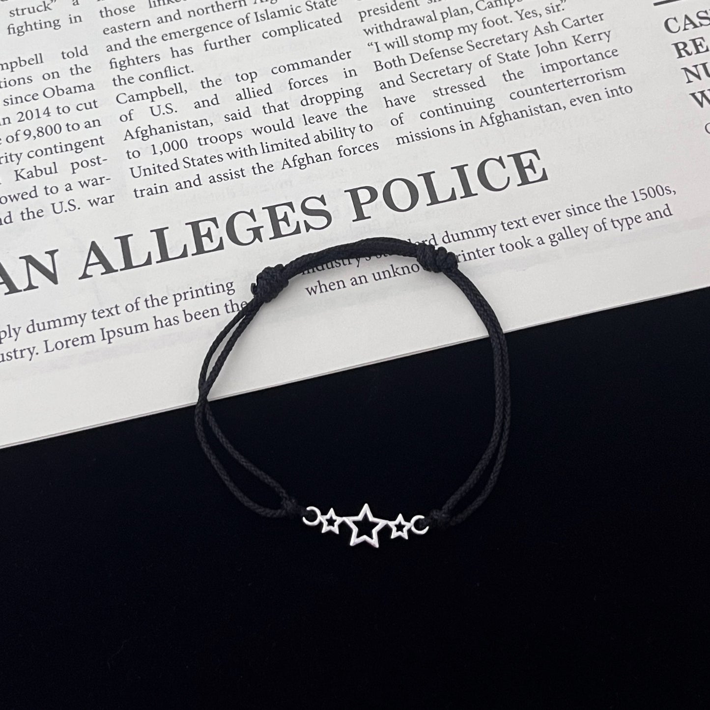 Women's & Men's Fashion Alloy Little Star Wax Rope Bracelet