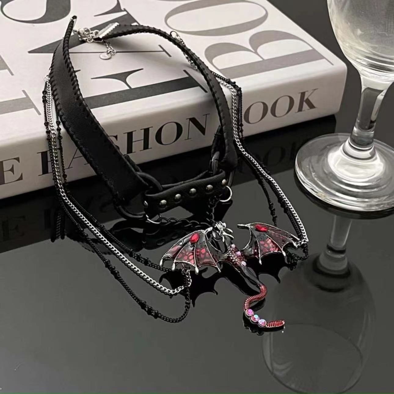 Fashion Flying Dragon Tassel Niche Design Dark Sweet Necklaces