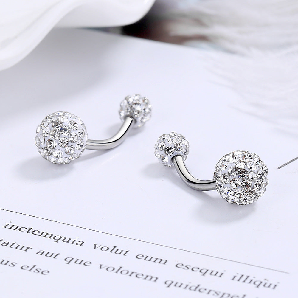Women's For Tightening Buckle Double-headed Round Beads Earrings