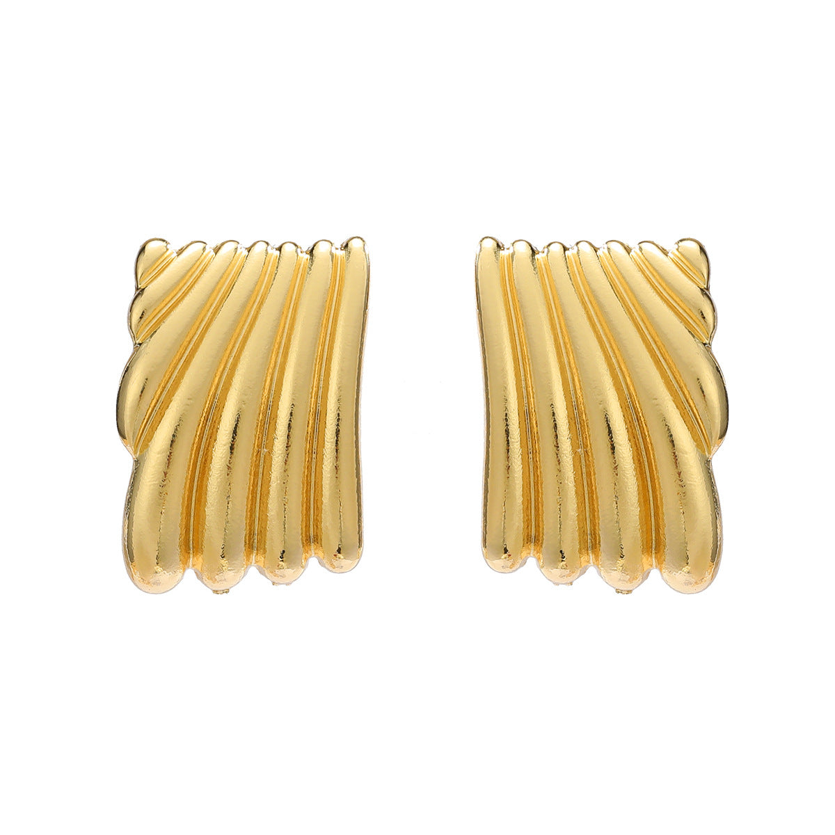 Women's Summer Metal Alloy Square Fashion Striped Earrings