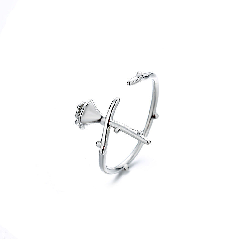 Personalized Retro Style Sweet Design Sense Little Flower Index Rings