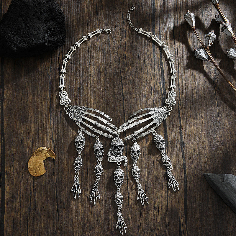 Halloween Claw Clavicle Chain Retro Exaggerated Necklaces