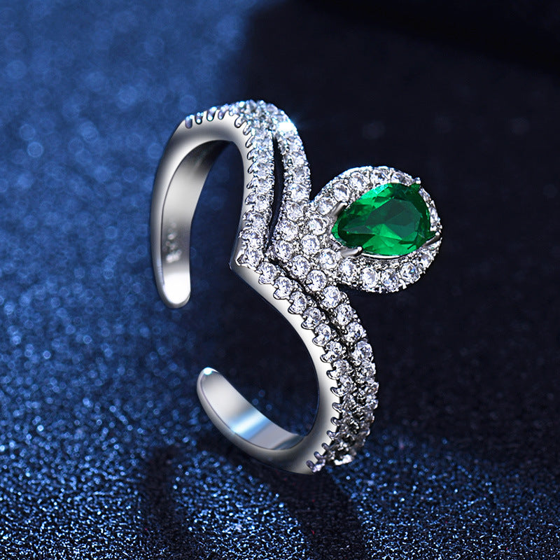 Women's Blue Sapphire Moissanite Trendy Unique Design Rings