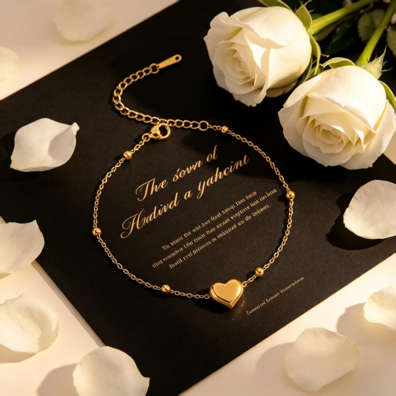 Simple Cool Heart Clavicle Chain Titanium Steel Thin Advanced Lightly Jewelry Set